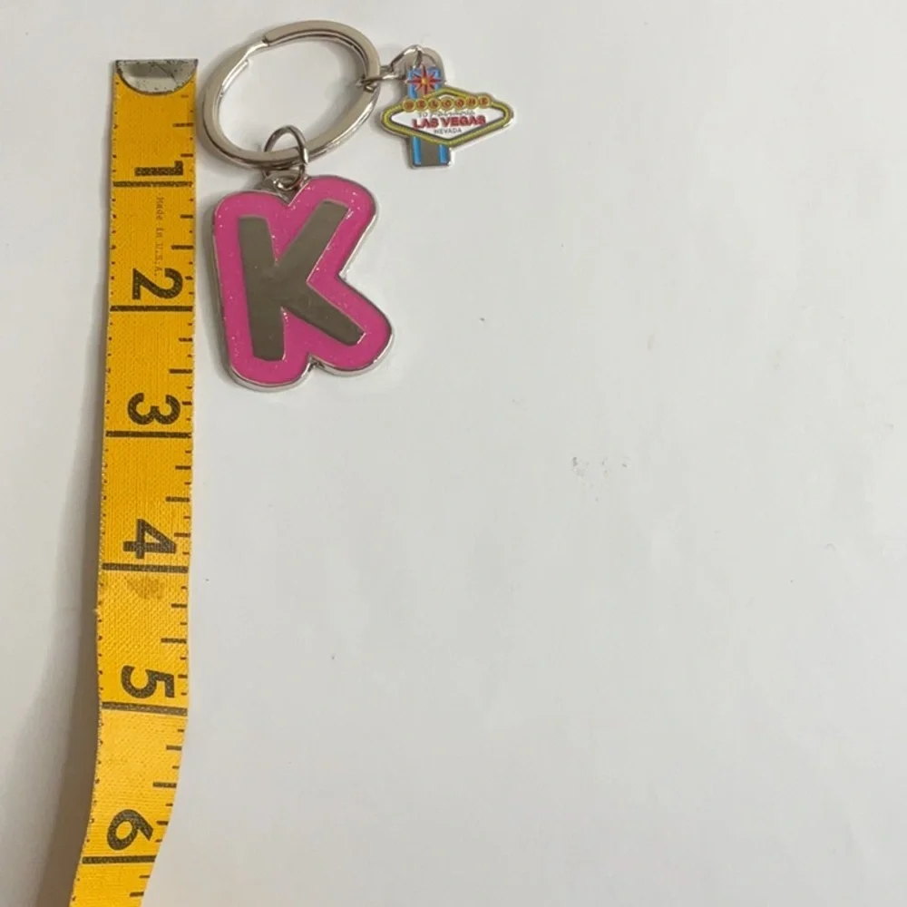 NWT Initial Pink Letter K Keychain